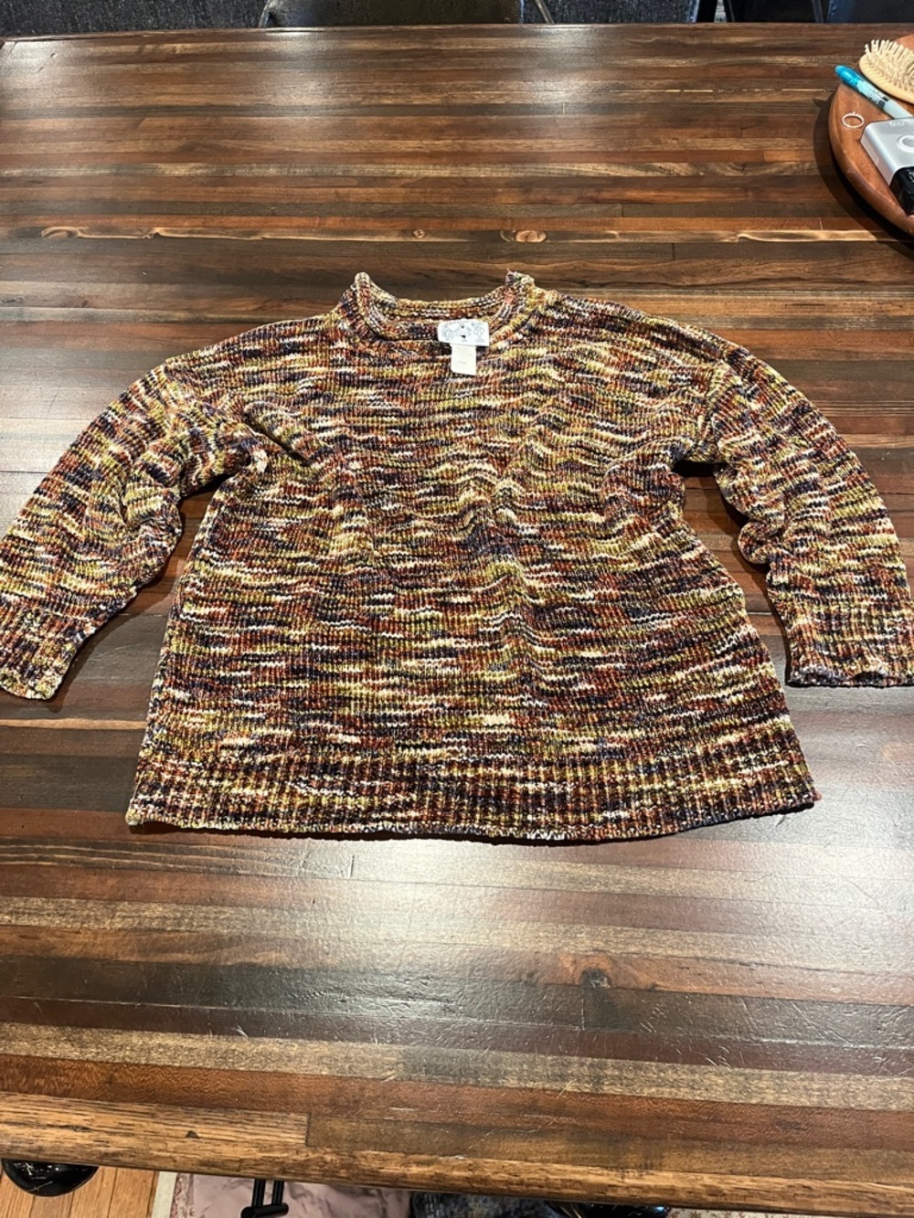 Vintage Anthropologie x Three Sisters Multicolored Marled Knit Sweater